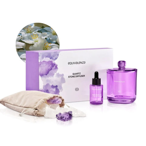 Quartz Stone Diffuser White Flowers